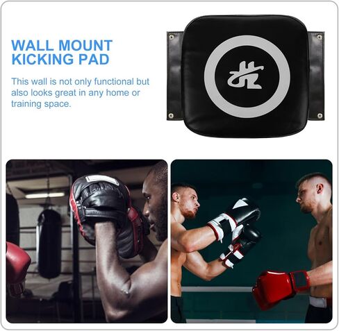 Luxshiny Wall Mounted Punching Pad and Boxing Wall Mat, Compact Black Pu Kickboxing Kick Pad for Home Fitness Training, Martial Arts Kicking Target for Boxing and Taekwondo Workouts in Kuwait