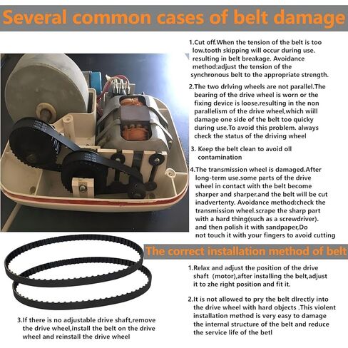 100XL037 Cog Drive Belts 319.190710 319190710 80340-006 Compatible with Sears Craftsman Home Sharpener(2-Pack) in Kuwait