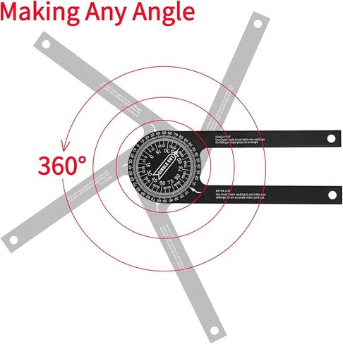 Aluminum Miter Saw Protractor，angle finder， 7-Inch Rust Proof Angle Finder Featuring Precision Laser Engraved Scales (LX-230)，for Carpenters, Plumbers and All Building Trades in Kuwait