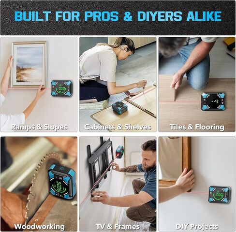 Laser Level with Digital Angle Finder - 3 in 1 Lazer Leveler Tool Digital Angle Gauge Wall Laser Level for Hanging Frames & Picture, Diy Project in Saudi Arabia