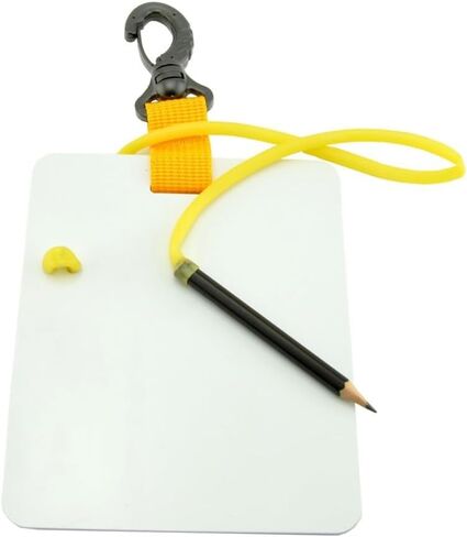 Underwater Writing Slate Board with Swivel Clip and Pencil for Scuba Diving Communication(large yellow) in Kuwait