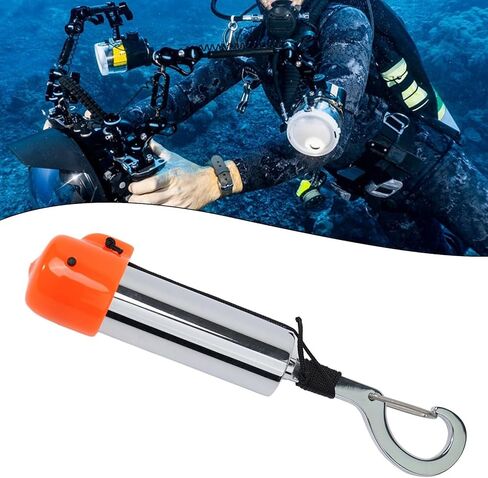 Scuba Diving Signal Shaker Stainless Steel Underwater Rattle Noise Maker with Protective Cover Audible for Marine Sports 123mm or 152mm Silver Green Orange(A) in Kuwait