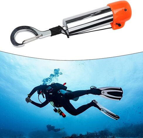 Scuba Diving Signal Shaker Stainless Steel Underwater Rattle Noise Maker with Protective Cover Audible for Marine Sports 123mm or 152mm Silver Green Orange(A) in Kuwait