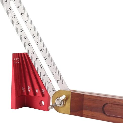 كتلة قياس مشطوفة متعددة الزوايا، محدد زاوية ميتري عالمي بزوايا ميتري 15 درجة -45 درجة، أداة قياس النجارة لمشاريع التوجيه والنجارة in Kuwait