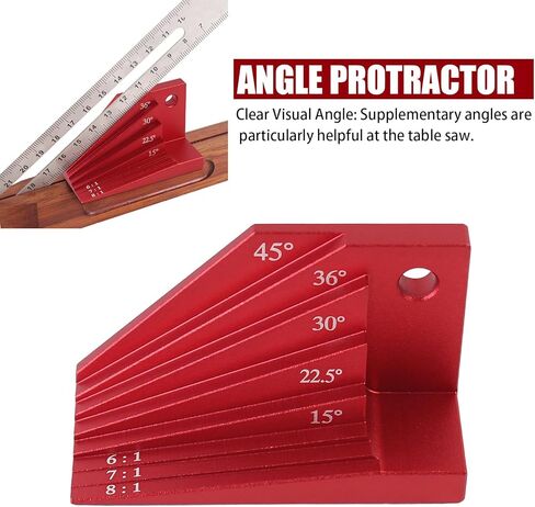 كتلة قياس مشطوفة متعددة الزوايا، محدد زاوية ميتري عالمي بزوايا ميتري 15 درجة -45 درجة، أداة قياس النجارة لمشاريع التوجيه والنجارة in Kuwait