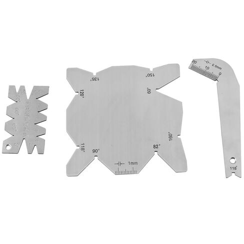 مجموعة قياس زاوية 3 قطع من الفولاذ المقاوم للصدأ - أداة مبراة مثقاب 118 درجة، أدوات قياس زاوية 60-160 درجة مع حقيبة in Kuwait