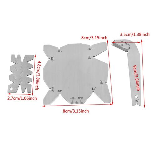 مجموعة قياس زاوية 3 قطع من الفولاذ المقاوم للصدأ - أداة مبراة مثقاب 118 درجة، أدوات قياس زاوية 60-160 درجة مع حقيبة in Kuwait