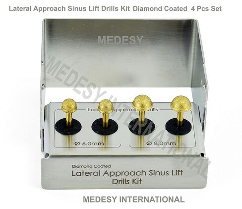 Medesy Dental Implant Surgical Membrane Sinus Lift Lateral Approach Drill kit 4 Pcs in Kuwait