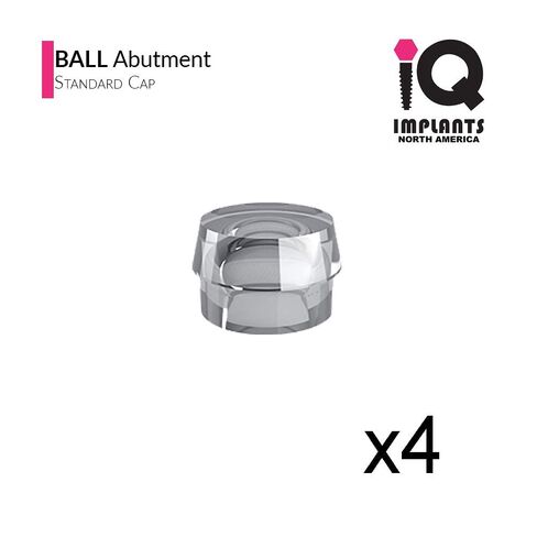Ball Abutment Retentive Cap Standard, Clear 2.87lbs / 1300gr (4 Pack) in Kuwait