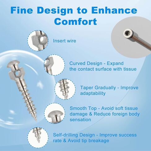 Micro Im/plant Screw Kit, 10Pcs Micro Anchorage Screws and Stainless Steel Screwdriver Wrench, Detachable Design for Teaching Applications HZKD-01 in Kuwait