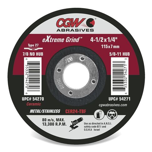 CGW Abrasives Extreme Grind Grinding Wheels - 54275-6 x 1/4 x 5/8-11 - (10 Pack) in Kuwait