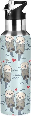 أزرق وحش الشاحنة ماء زجاجة الأطفال بويز الفتيات معزولات من الفولاذ المقاوم للصدأ قارورة الماء البارد الساخن مع غطاء القش لصالة الألعاب الرياضية الرياضية 20 أوقية in Kuwait