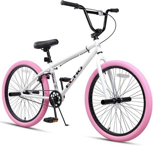 20 24 Inch Beginner BMX Bike Echo, High Tensile Steel Frame, Rear U-Brake, 4 Pegs, 85% Pre-Assembled, Unisex BMX Bicycle for Outdoor Riding in Kuwait