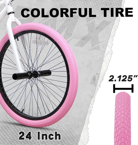 20 24 Inch Beginner BMX Bike Echo, High Tensile Steel Frame, Rear U-Brake, 4 Pegs, 85% Pre-Assembled, Unisex BMX Bicycle for Outdoor Riding in Kuwait