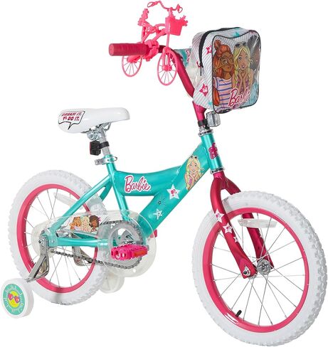 Dynacraft Barbie 16-inch Girls' Bike for Kids Ages 5-7 Years - Fun and Stylish Design, Sturdy and Durable, Perfect for Kids Learning to Ride, Easy to Assemble, Ideal for Young Riders in Saudi Arabia