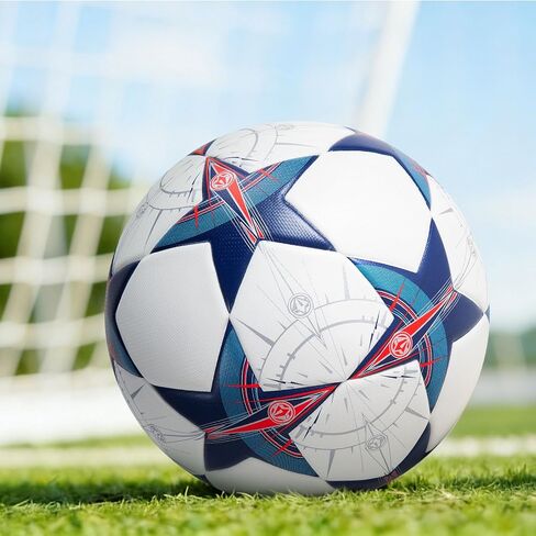 Soccer Ball Size 5, Professional Thermal Bonded Match Training Football with Seamless Waterproof PU Cover, Durable Outdoor Soccer Ball, Includes Pump and Mesh Bag in Kuwait