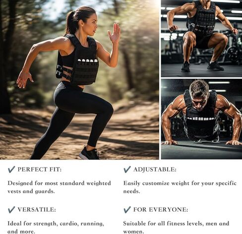 سترة مافي ذات وزن قابلة للتعديل (السترة فقط، الأوزان غير متضمنة) - 32 فتحة لمقاومة مخصصة، تناسب الرجال والنساء - لتدريب القوة والجري واللياقة البدنية in Kuwait