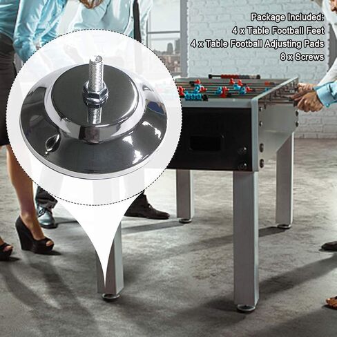 4 PCS Billiard Pool Table Leg Levelers, Heavy Duty Table Leveling Feet with Adjustable Height, Metal Tables Leveling Risers for Pool Tables, Soccer Tables, Ping-Pong Tables in Kuwait