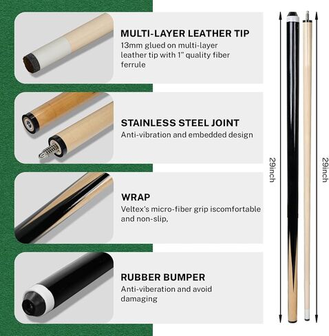 93-Piece Pool Table Accessories Set with Nano Chalk,2-1/4" Billiard Balls,58" Pool Cues,Triangle Racks,Tips, Gloves,Stickers,Cleaning Brush & Cloth–Complete Billiards Kit for Home Game Rooms in Kuwait