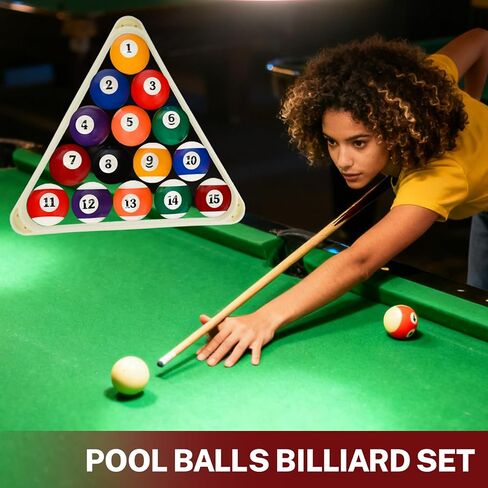 93-Piece Pool Table Accessories Set with Nano Chalk,2-1/4" Billiard Balls,58" Pool Cues,Triangle Racks,Tips, Gloves,Stickers,Cleaning Brush & Cloth–Complete Billiards Kit for Home Game Rooms in Kuwait