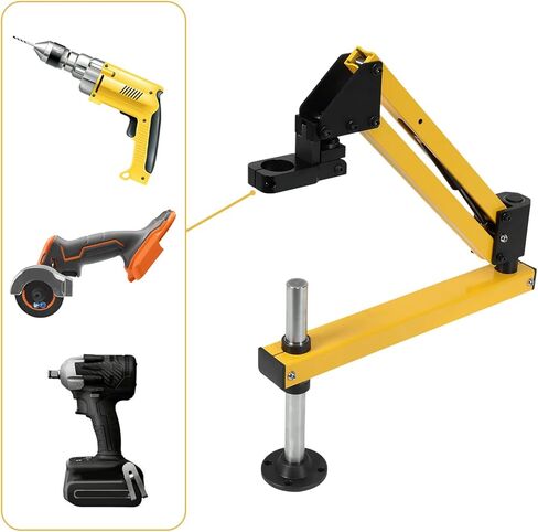 Pneumatic Tapping Machine Arm Aluminum Alloy Base Tapping Machine High Strength Handheld Hardware Tool V-Shaped Clamp Makes Easy to Mount Tools of Various Size in Kuwait