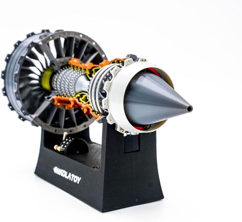 TR900 Turbofan Engine Model Kit – 1:20 Scale Turbojet Aircraft Engine – 3D Printed Mechanical Science Education Toy Aviation Enthusiast Gift – Deluxe Version (Finished) in Kuwait