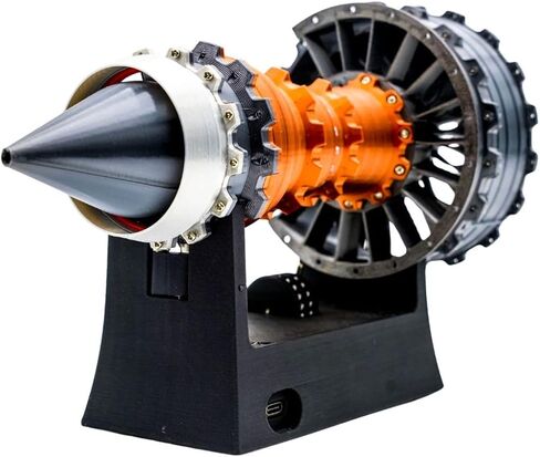 TR900 Turbofan Engine Model Kit – 1:20 Scale Turbojet Aircraft Engine – 3D Printed Mechanical Science Education Toy Aviation Enthusiast Gift – Deluxe Version (Finished) in Kuwait