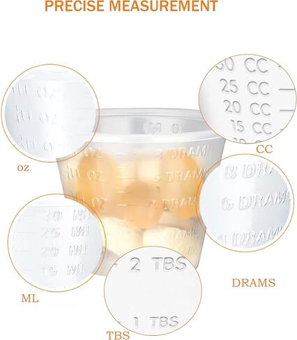Disposable Medicine Cups 100pcs Clear Plastic Measuring Cups Graduated for Medical Purposes, Mixing Materials, DIY Arts & Crafts in Kuwait