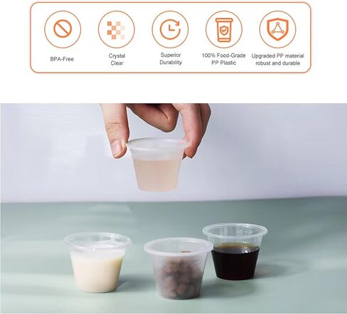 Disposable Medicine Cups 100pcs Clear Plastic Measuring Cups Graduated for Medical Purposes, Mixing Materials, DIY Arts & Crafts in Kuwait