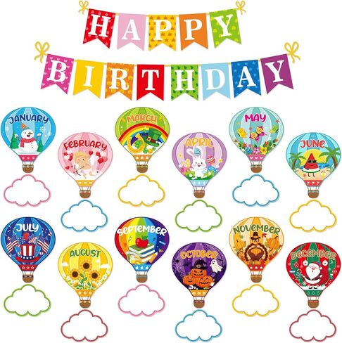 Donut Happy Birthday Bulletin Board Set Donut Holiday Birthday Board Sign Let's Celebrate Happy Birthday Balloon Donut Accents Cutouts for Calendars Festival Bulletin Boards Wall Classrooms Decor in Kuwait