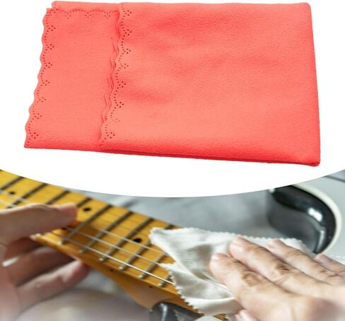 Flute Cleaning Cloth Double Sided Cleaning Kit Soft Cloth for Trumpet Violin Piano Lenses Brass Instruments- Orange in Saudi Arabia