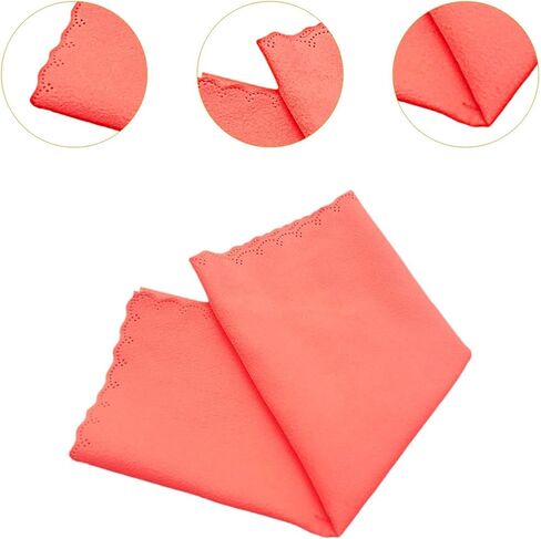 Flute Cleaning Cloth Double Sided Cleaning Kit Soft Cloth for Trumpet Violin Piano Lenses Brass Instruments- Orange in Saudi Arabia