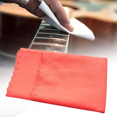 Flute Cleaning Cloth Double Sided Cleaning Kit Soft Cloth for Trumpet Violin Piano Lenses Brass Instruments- Orange in Saudi Arabia