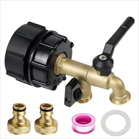275-330 IBC Tote Tank Adapter Double Faucets 2.36" Coarse & Fine Thread in Saudi Arabia