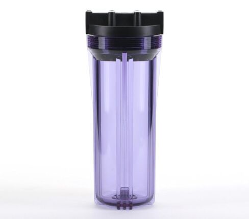 Hydronix HF3-10CLBK14، غطاء شفاف مقاس 10 بوصات مع غطاء مضلع أسود لأنظمة RO والترشيح، منافذ 1/4 بوصة in Saudi Arabia