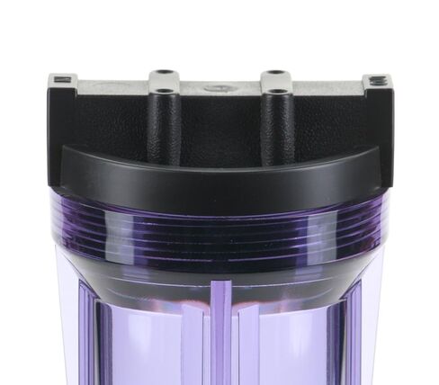 Hydronix HF3-10CLBK14، غطاء شفاف مقاس 10 بوصات مع غطاء مضلع أسود لأنظمة RO والترشيح، منافذ 1/4 بوصة in Saudi Arabia