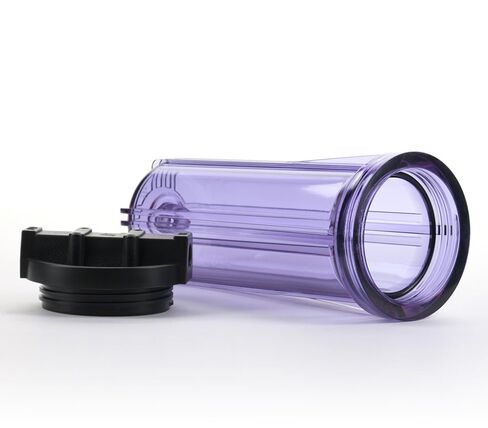 Hydronix HF3-10CLBK14، غطاء شفاف مقاس 10 بوصات مع غطاء مضلع أسود لأنظمة RO والترشيح، منافذ 1/4 بوصة in Saudi Arabia
