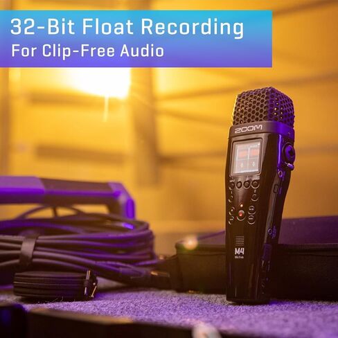 Zoom M4 MicTrak Stereo Microphone and Recorder Bundle with SanDisk microSDXC Memory Card with Premium Max AA 4 Pack and Cloth in Saudi Arabia