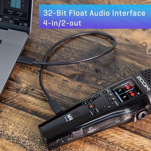 Zoom M4 MicTrak Stereo Microphone and Recorder Bundle with SanDisk microSDXC Memory Card with Premium Max AA 4 Pack and Cloth in Saudi Arabia