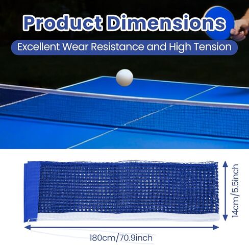 شبكة بينج بونج متوافقة مع كيتلر - استبدال شبكة بينج بونج المتينة، عبوتان من شبكات تنس الطاولة المصنوعة من النايلون مقاس 71 بوصة، محمولة وسهلة الإعداد للعب في الأماكن المغلقة أو الهواء الطلق in Kuwait