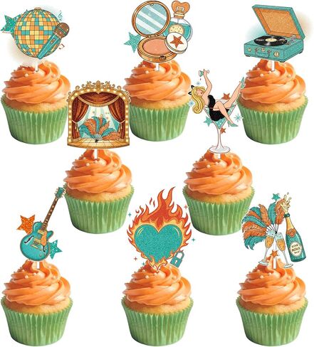 24pcs Wonderland Cupcake Topcake Toppers Butterfly Flower Bowl Clock Cupcake Cupcake يختارون كعكة الأرنب Topper Decorations لحفل الشاي استحمام الأطفال للأطفال اللوازم in Saudi Arabia