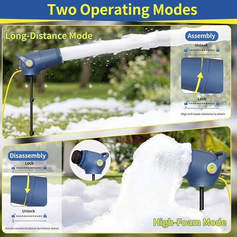 Party Foam Cannon, Foam Machine for Party, 3 Modes Detachable Front Barrel Foam Making Machine for Garden Backyard Pool Indoor in Kuwait