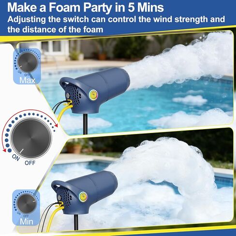 Party Foam Cannon, Foam Machine for Party, 3 Modes Detachable Front Barrel Foam Making Machine for Garden Backyard Pool Indoor in Kuwait
