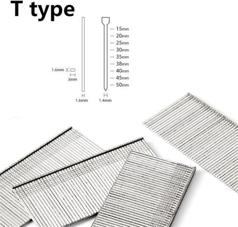 16GA مسامير T20/T25/T30/T40/T45/T50 أثاث خشبي مسمار مستقيم 2500 قطعة/صندوق (T20) in Kuwait