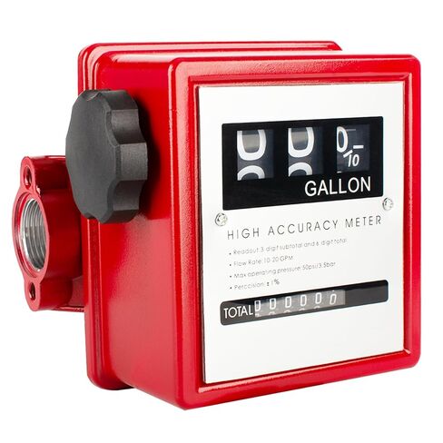 1 بوصة مقياس وقود الديزل الميكانيكي، 4–16GPM، مقياس تدفق مضخة وقود الديزل الألومنيوم ثلاثي الرقمية، عدادات الوقود جالون لمضخات خزان النقل in Kuwait