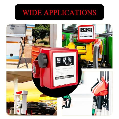1 بوصة مقياس وقود الديزل الميكانيكي، 4–16GPM، مقياس تدفق مضخة وقود الديزل الألومنيوم ثلاثي الرقمية، عدادات الوقود جالون لمضخات خزان النقل in Kuwait
