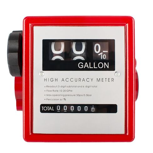 1 بوصة مقياس وقود الديزل الميكانيكي، 4–16GPM، مقياس تدفق مضخة وقود الديزل الألومنيوم ثلاثي الرقمية، عدادات الوقود جالون لمضخات خزان النقل in Kuwait