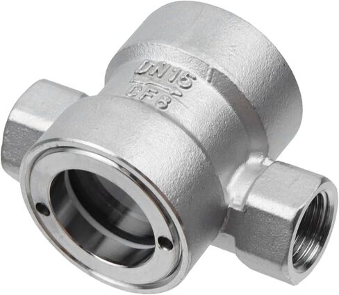 Antrader 1/2"NPT Female 304 Stainless Window Sight Glass Flow Indicator with Impeller,1Pcs (DN15-1/2") in Kuwait
