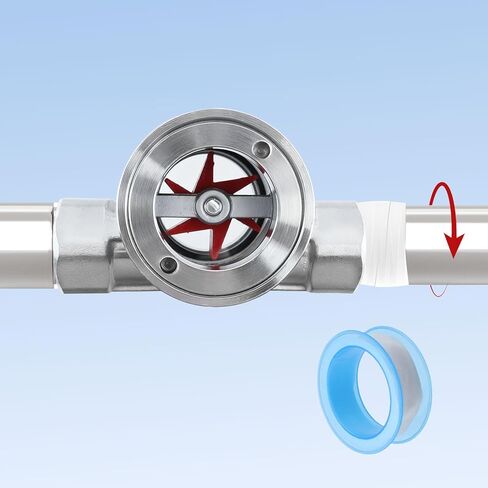 Antrader 1/2"NPT Female 304 Stainless Window Sight Glass Flow Indicator with Impeller,1Pcs (DN15-1/2") in Kuwait