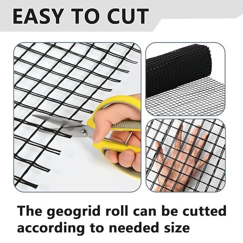 Geogrid Roll, 4ft x 164ft Fiberglass Geogrid for Retaining Walls, Slopes, Driveways Stabilization, Universal Gravel Ground Grid, Geo Grid Tensile Force Value 50KN in Kuwait